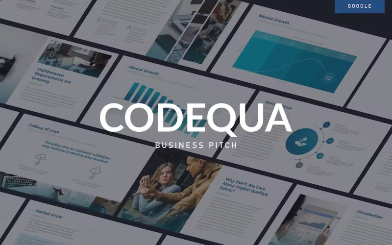 CODEQUA - Zakelijke pitch Google-dia's