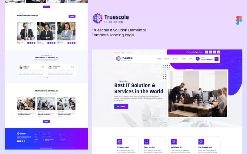Truescale – Elementor-Landingpage für IT-Lösungsdienste