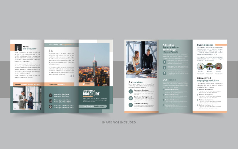 Business Conference Driebladige Brochure lay-out