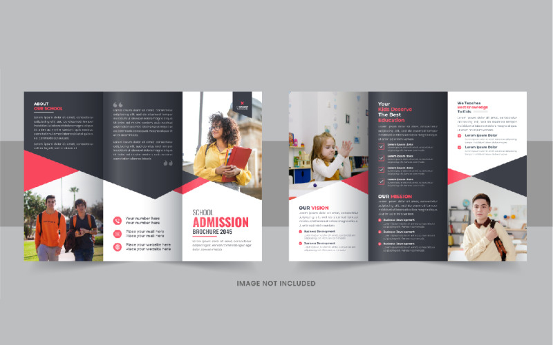 Diseño de diseño de folleto tríptico moderno de regreso a la escuela