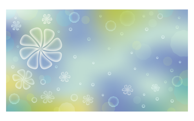 Florale achtergrondafbeelding 14400x8100px in groen kleurenschema met gloeiende bloemen en bubbels