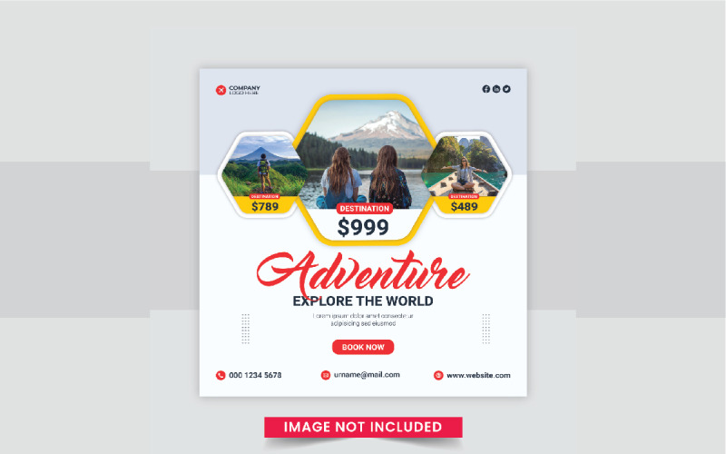 旅行和旅游社交媒体 Instagram 帖子设计