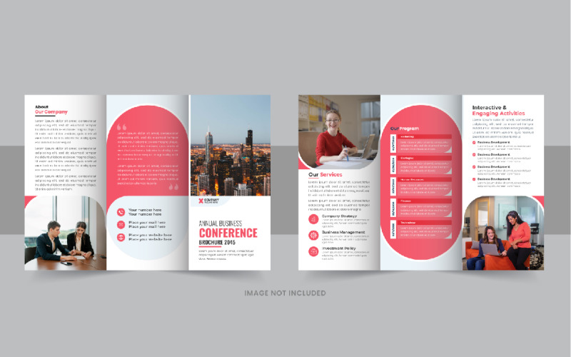 Mise en page du modèle de brochure à trois volets de la conférence d'affaires