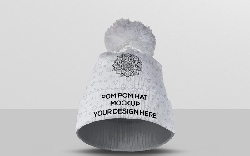 Czapka beanie - makieta czapki z pomponem
