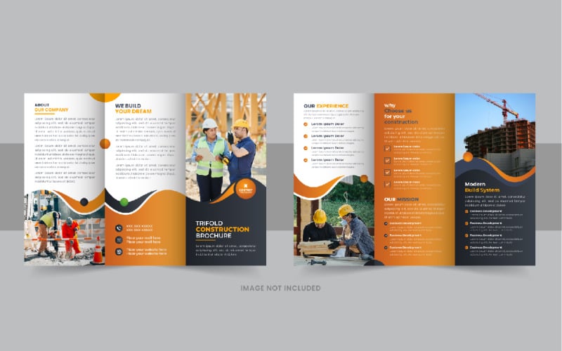 Design del modello di brochure a tre ante per costruzione creativa