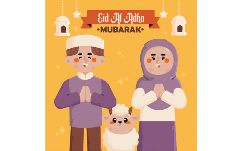 Eid Al Adha Illustration (platt design)