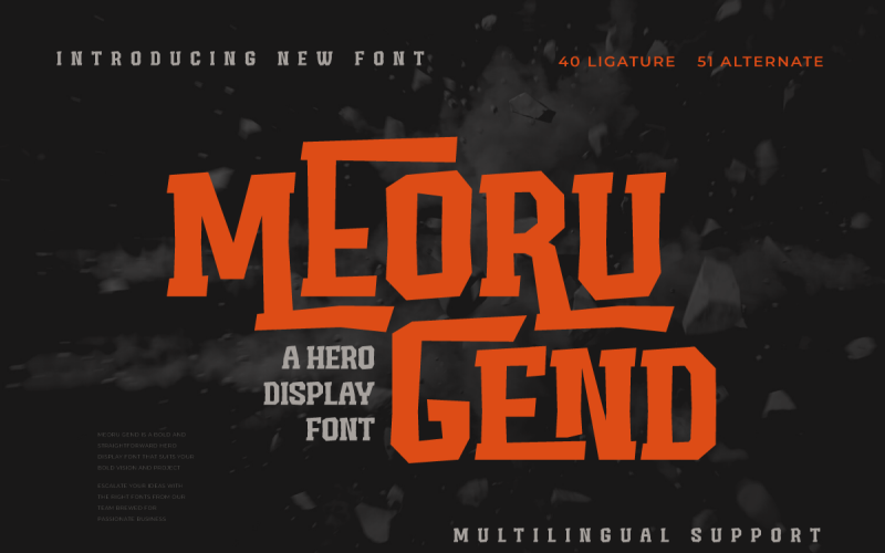MEORU GEND | Hero-Schriftart anzeigen