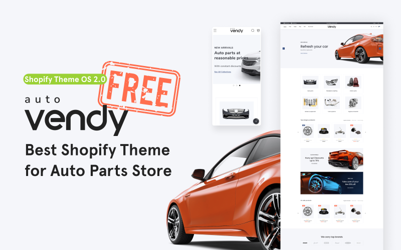 Vendy Spare Parts Store gratis tema