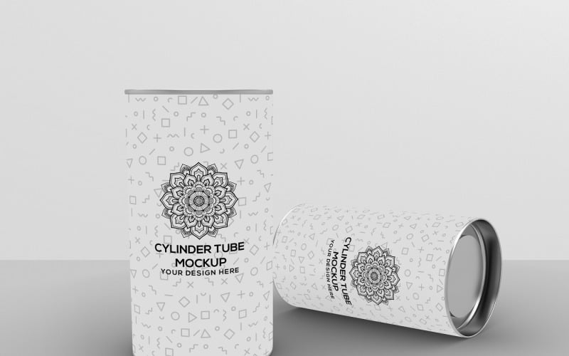 Cylinder Tube 120mm - Cylinder Tube Packaging Mockup