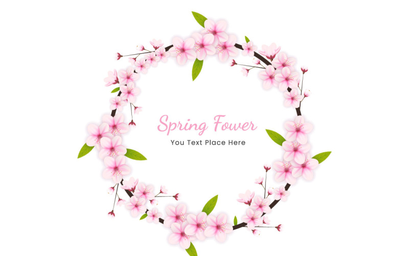 Ilustração do vetor do fundo da filial de Sakura da mola. Flor de cerejeira no fundo branco