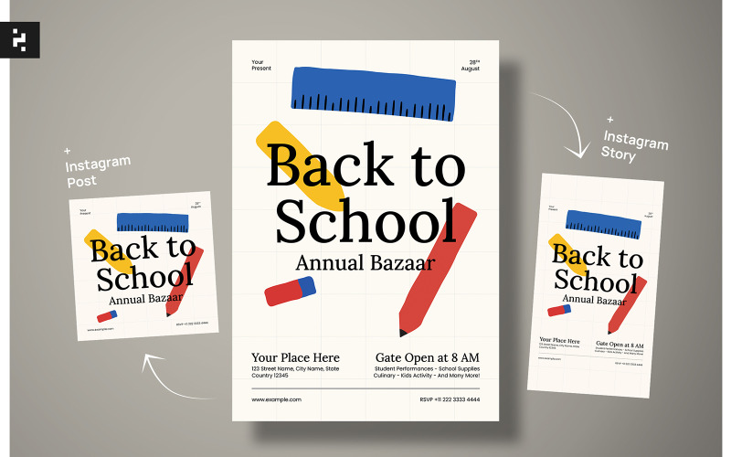 Kreativer minimalistischer Back-to-School-Flyer
