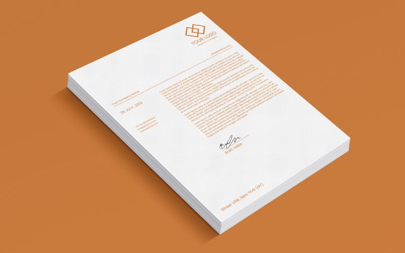 Simple Creative Letterhead Design #340796 - TemplateMonster