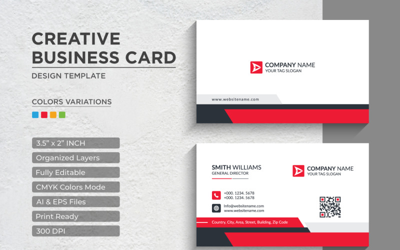 Cartes de visite professionnelles modernes - Modèle d'identité d'entreprise V.012