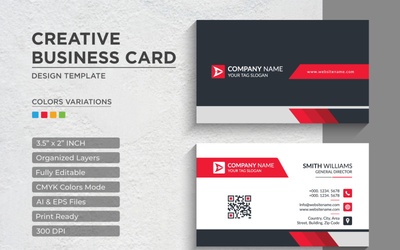 Профессиональные корпоративные визитные карточки - Шаблон фирменного стиля V.013