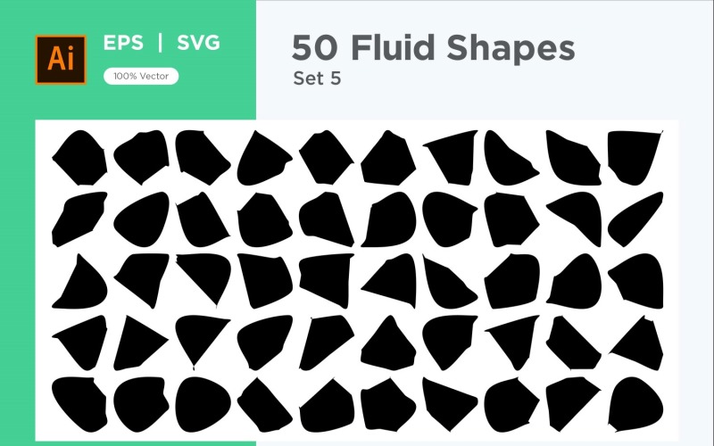 Juego de 50 formas fluidas abstractas Vol 5