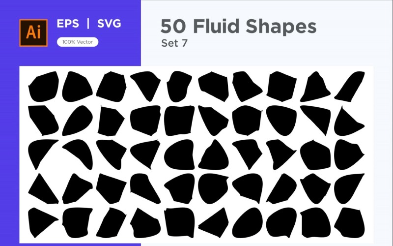 Forma fluida abstrata 50 Conjunto Vol 7