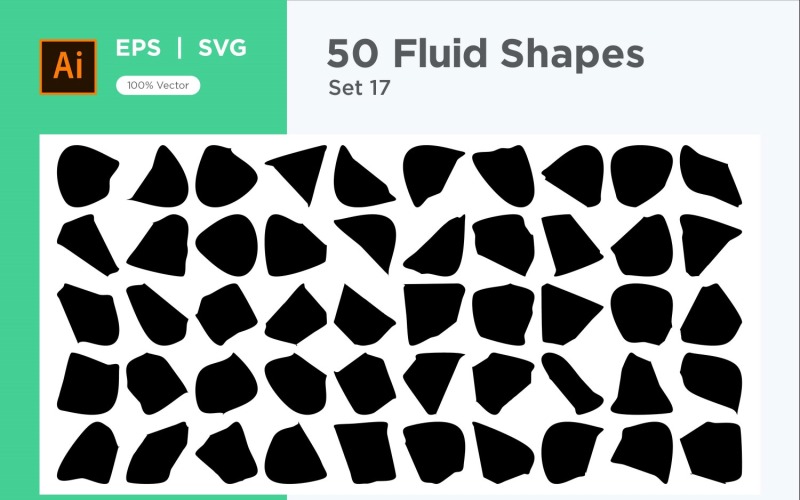 Conjunto de 50 formas fluidas abstratas Vol 17