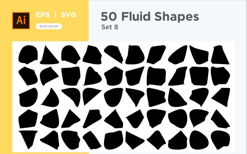 Ensemble de 50 formes fluides abstraites Vol 8