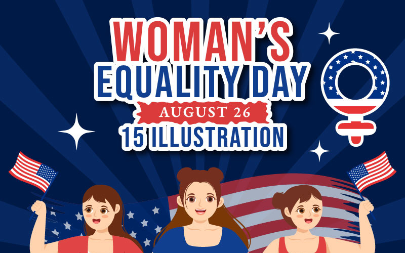15. Frauengleichstellungstag in den Vereinigten Staaten Illustration