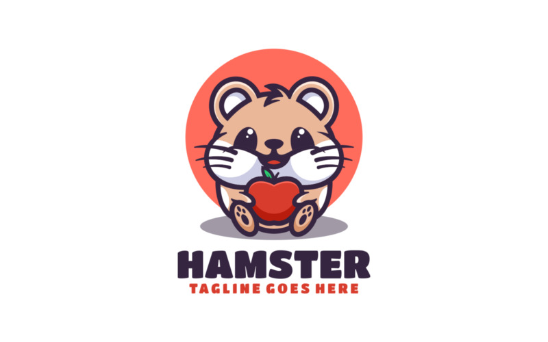 Logotipo de desenho animado de mascote de hamster