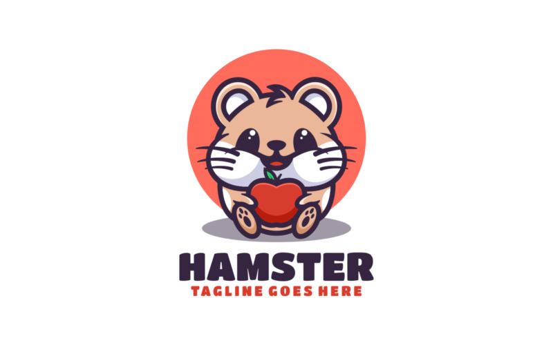 Logotipo de dibujos animados de mascota de hámster