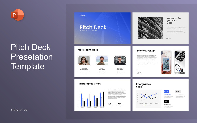Modelo de Apresentação de Pitch Deck
