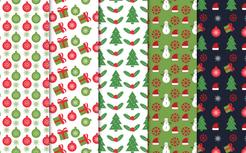 Рождественская коллекция абстрактных узоров