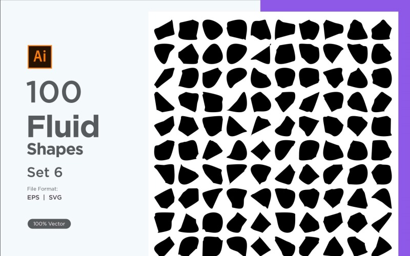 Forma fluida abstrata 100 Conjunto Vol 6