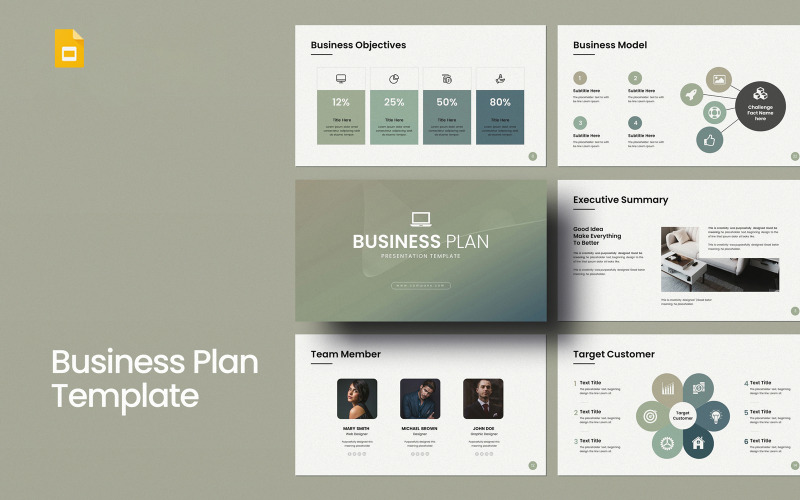 Bedrijfsplan Google Presentaties Lay-outs
