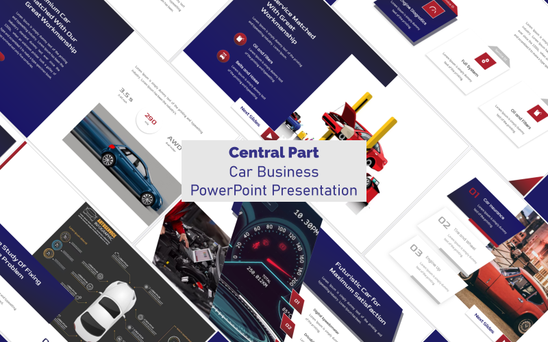 Central Part Automotive PowerPoint Template Central Part Automotive PowerPoint Template