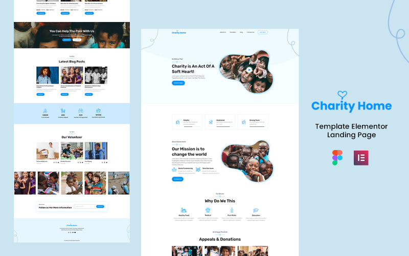 Charity Home – NGO- und Wohltätigkeitsdienste Elementor-Landingpage