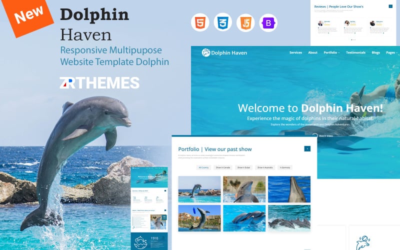 DolphinHaven - Hayvan ve Evcil Hayvanlar Web Sitesi Şablonu