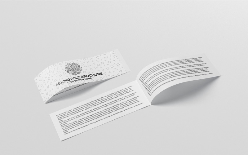 Mockup di brochure pieghevole lunga A5