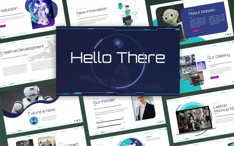 Modello di presentazione di PowerPoint per la tecnologia robotica