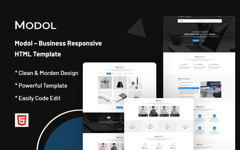 Modol – Responsive Website-Vorlage für Unternehmen