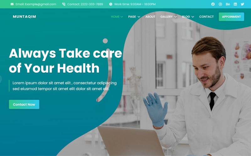 Muntaqim — szablon strony internetowej HTML5 dla usług medycznych i opieki zdrowotnej