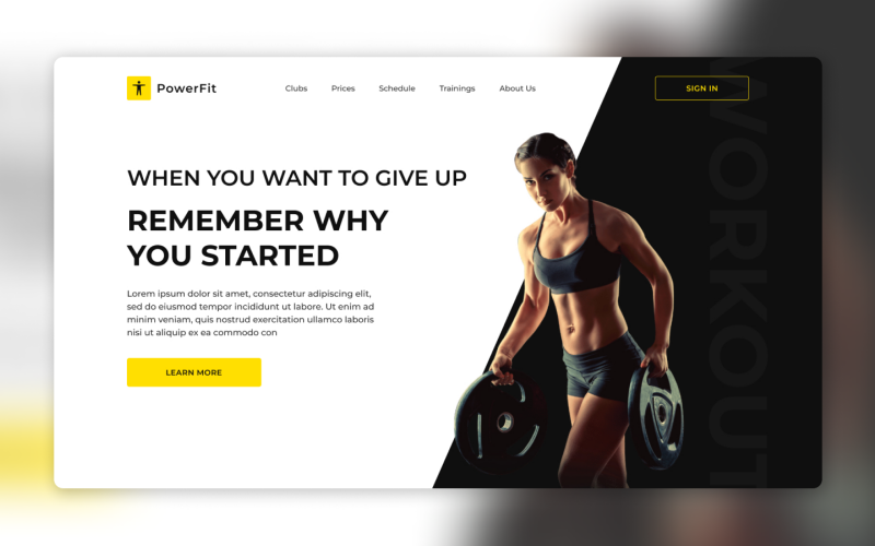 PowerFit - 健身房 PSD 模板