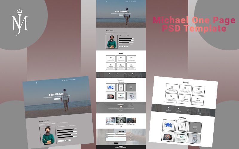 Michael - односторінкове портфоліо PSD-шаблон