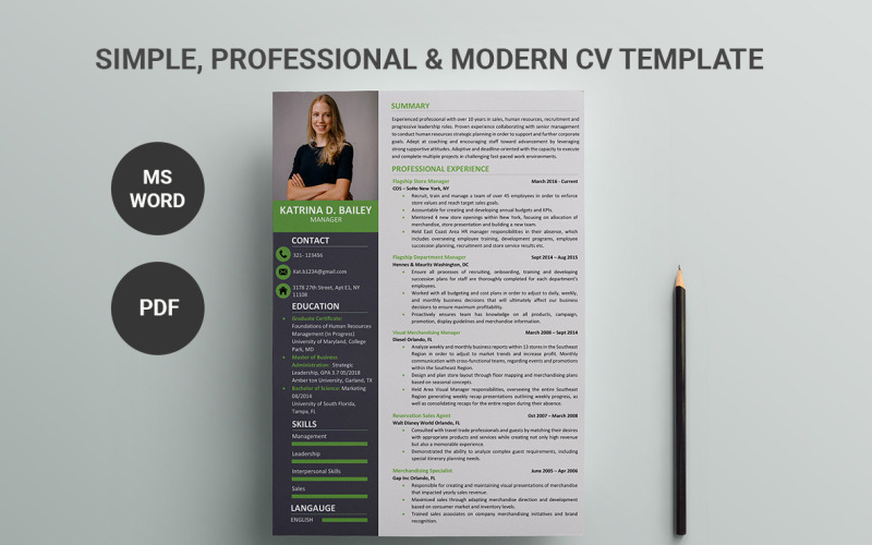 Modèle de CV / CV - Modèle Microsoft Word