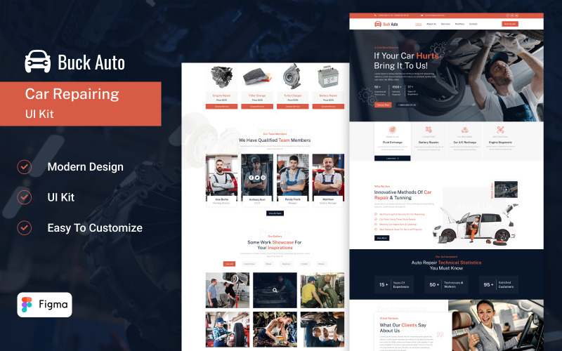Šablona uživatelského rozhraní Buck Auto - Car Repair figma