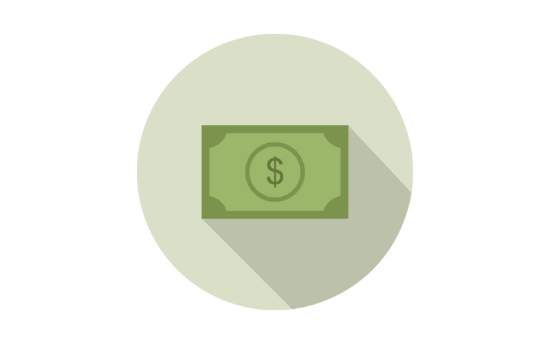 Dollar geïllustreerd in vector op een witte achtergrond