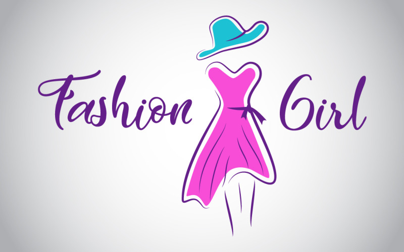 Mode meisje Logo sjabloon