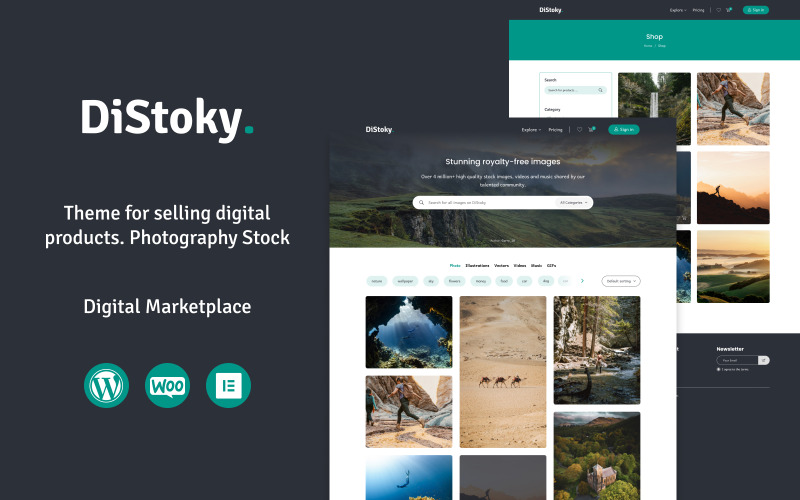 DiStocky - Тема WooCommerce для стоковых фотографий
