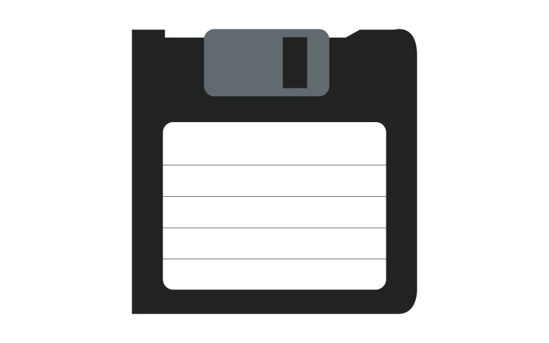 Fehér alapon vektorral illusztrált floppy