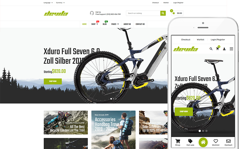 Devita — тема для магазина велосипедов и велосипедов WooCommerce Theme