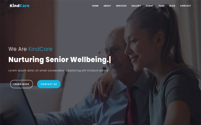 KindCare - Modèle HTML de page de destination pour les foyers de soins aux personnes âgées