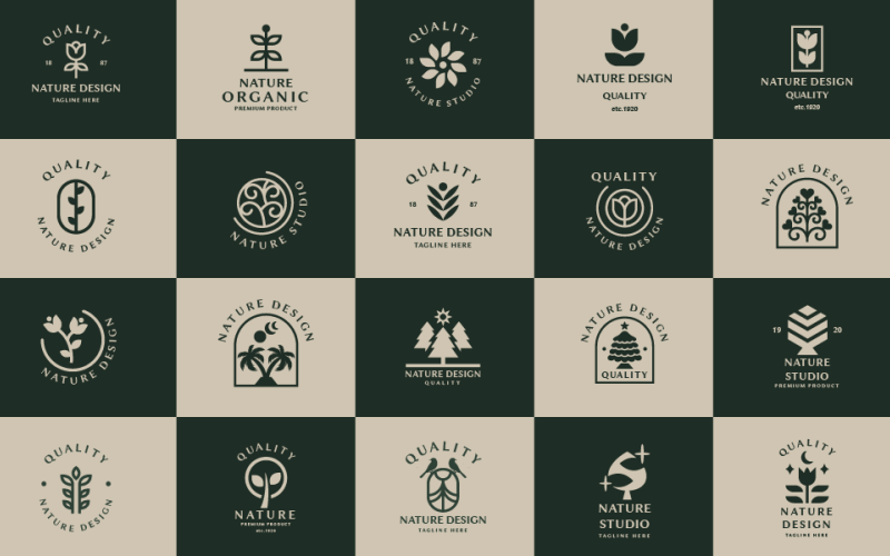 Lot de logos Nature de qualité
