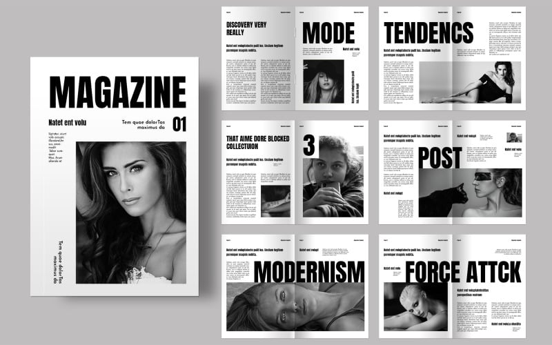 Modèle InDesign de mise en page de magazine de mode