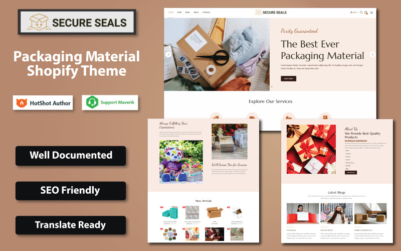Secure Seals – obalový materiál Téma Shopify