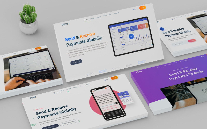 Vstupní stránky PESO APP a šablony bootstrap